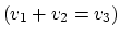 $(v_1+v_2=v_3)$