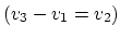 $(v_3-v_1=v_2)$