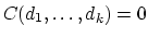 $C(d_1,\ldots,d_k)=0$